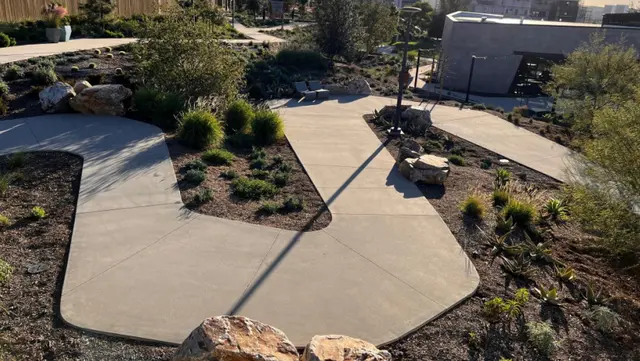 Solis Park walking trail landscaping